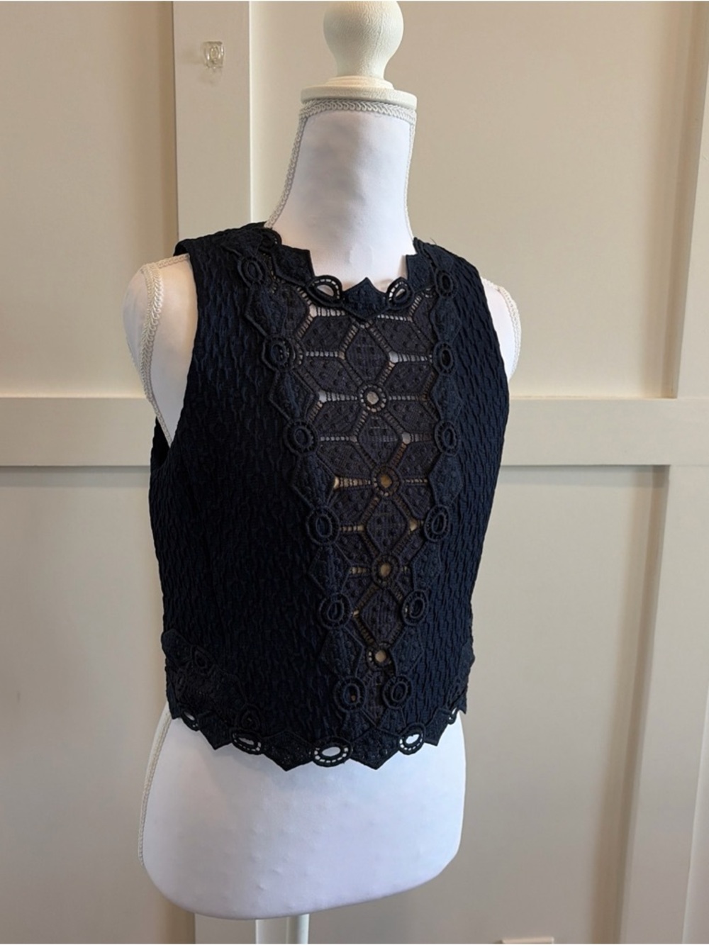 Rebecca Taylor Navy Blue Crepe Blouse- $325 MSRP - Hidden Back Zip